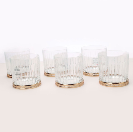 WG0008-Round whisky glass with rose gold detail Main Image